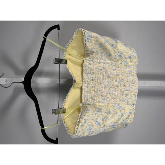 NWT Altar'd State Yellow Floral Bustier Crop Top Size M - Picture 2 of 4